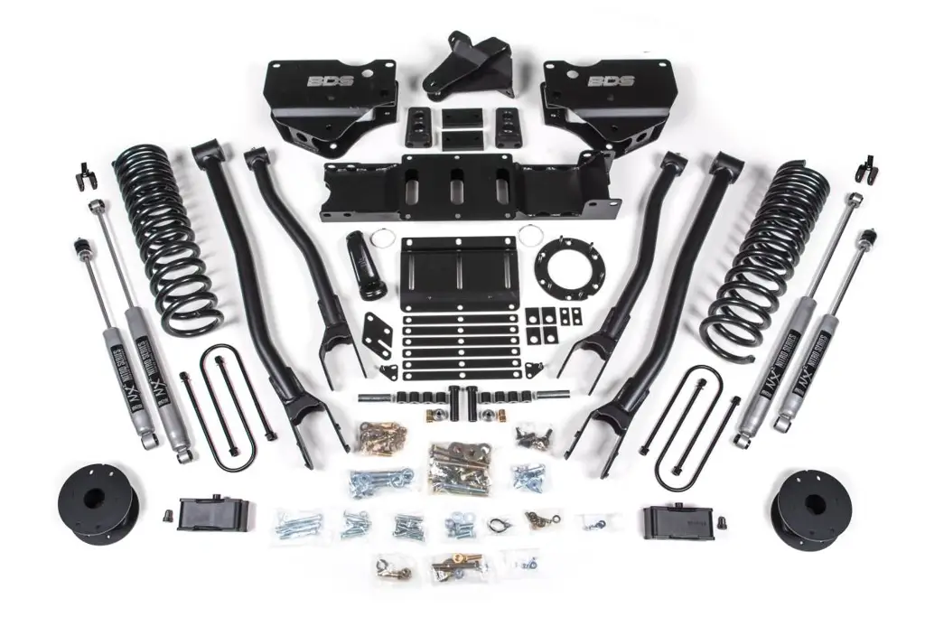 4 Inch Lift Kit w/ 4-Link | Ram 3500 Diesel w/ Rear Air Ride (2019-2024) 4WD | 6-Bolt Indexing Ring | FOX 2.0 Performance Series | BDS Suspension