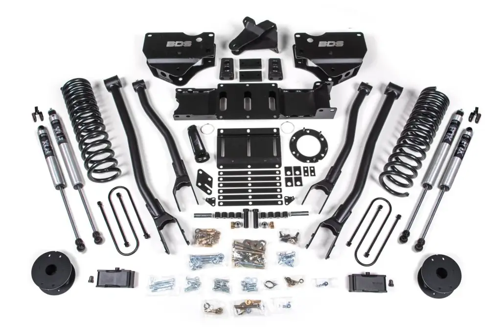 4 Inch Lift Kit w/ 4-Link | Ram 3500 Diesel w/ Rear Air Ride (2019-2024) 4WD | 6-Bolt Indexing Ring | FOX 2.0 Performance Series | BDS Suspension image 2
