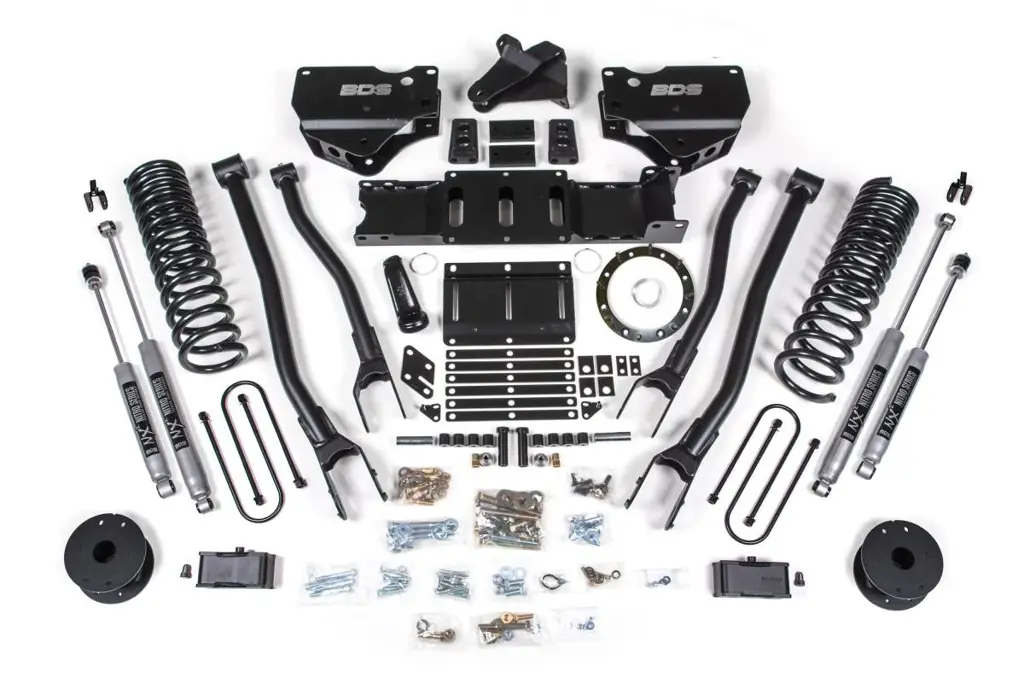 4 Inch Lift Kit w/ 4-Link | Ram 3500 Diesel w/ Rear Air Ride (2019-2024) 4WD | 8-Bolt Indexing Ring | NX2 Nitro Series | BDS Suspension image 2