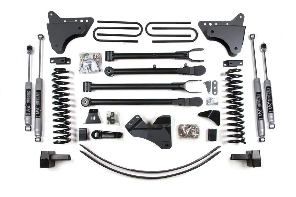 6 Inch Lift Kit w/ 4-Link | Ford F250/F350 Super Duty (2005-2007) 4WD Gas | 3 Inch Block Kit + Add-A-Leaf Without Overload | NX2 Nitro Series | BDS Suspension image 2