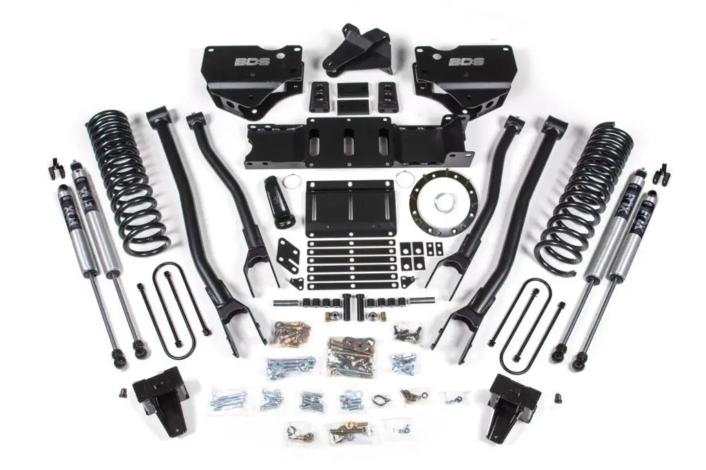 6 Inch Lift Kit w/ 4-Link | Ram 3500 (2019-2024) 4WD Diesel | w/ Factory Rear Overload | 8-Bolt (Aisin) | FOX 2.0 Performance Series | BDS Suspension image 2