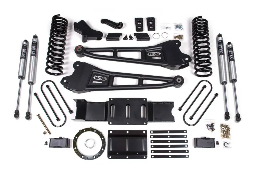 4 Inch Lift Kit w/ Radius Arm | 3 Inch Rear Block | Ram 3500 (2019-2024) 4WD Diesel | w/ Overload | 8-Bolt (Aisin) | FOX 2.0 Performance Series | BDS Suspension image 2
