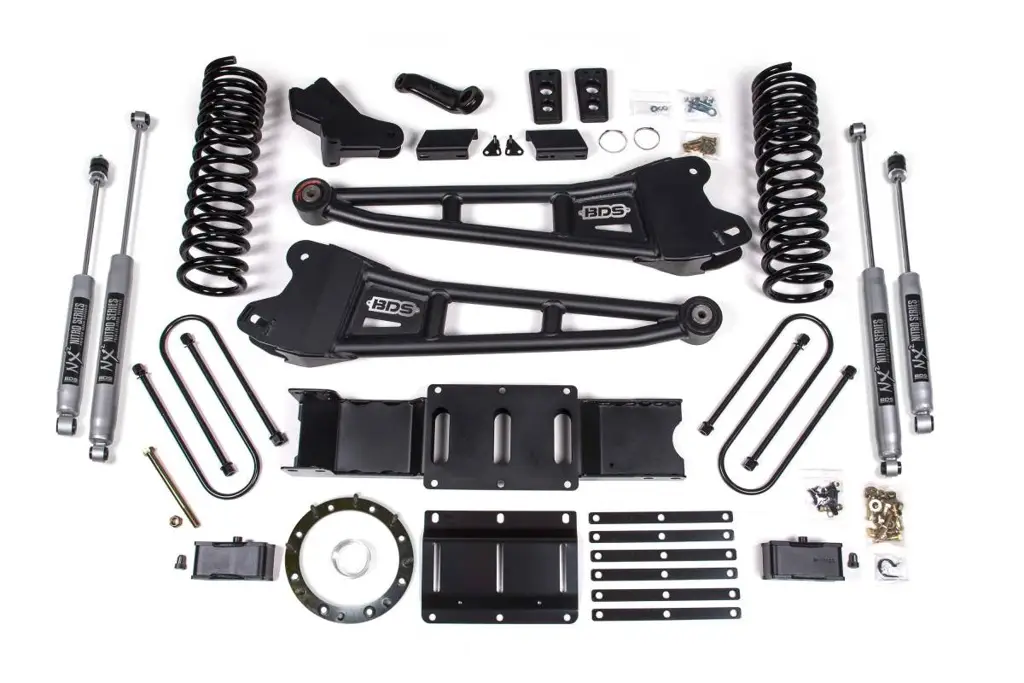 4 Inch Lift Kit w/ Radius Arm | 3 Inch Rear Block | Ram 3500 (2019-2024) 4WD Diesel | w/ Overload | 8-Bolt (Aisin) | NX2 Nitro Series | BDS Suspension image 2