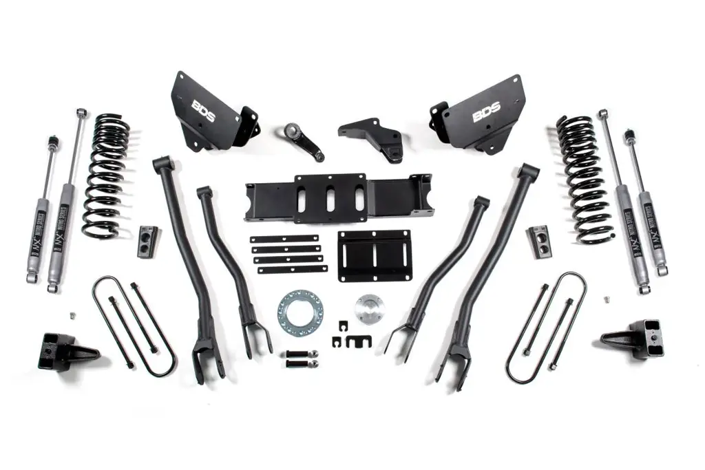 6 Inch Lift Kit w/ 4-Link | Ram 3500 Diesel (2013-2018) 4WD | 4 Inch Block | 6-Bolt | NX2 Nitro Series Shocks | BDS Suspension