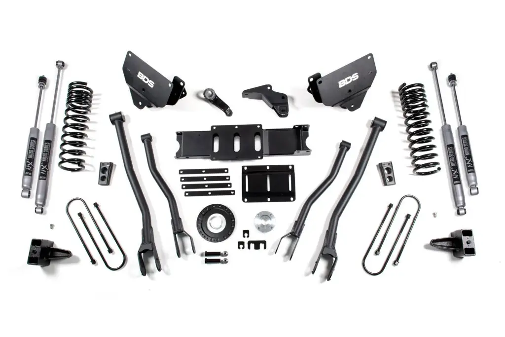 6 Inch Lift Kit w/ 4-Link | Ram 3500 Diesel (2013-2018) 4WD | 4 Inch Block | 8-Bolt | NX2 Nitro Series Shocks | BDS Suspension image 2