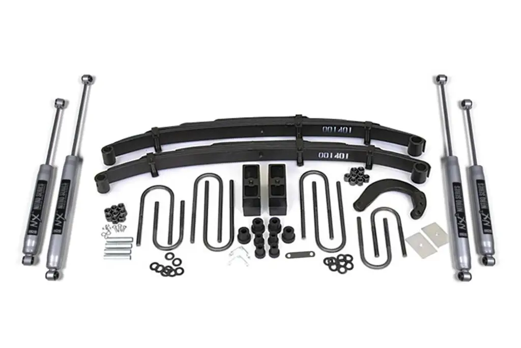 4 Inch Lift Kit | Chevy/GMC 1/2 Ton Truck & SUV (1973-1976) 4WD | 4 Inch Block Kit w/ Add-A-Leaf | FOX 2.0 Performance Series | BDS Suspension