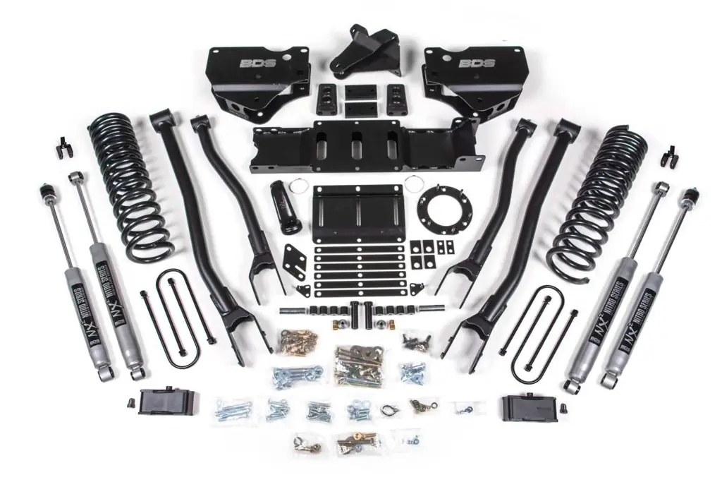 4 Inch Lift Kit w/ 4-Link | Ram 3500 (2019-2023) 4WD Gas | w/ Factory Rear Overload Leaf | FOX 2.0 Performance Series | BDS Suspension