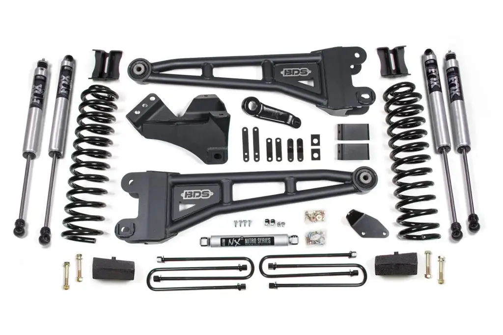 4 Inch Lift Kit w/ Radius Arm | Ford F250/F350 Super Duty (2005-2007) 4WD Diesel | Block Kit Without Factory Overload | FOX 2.0 Performance Series | BDS Suspension image 2