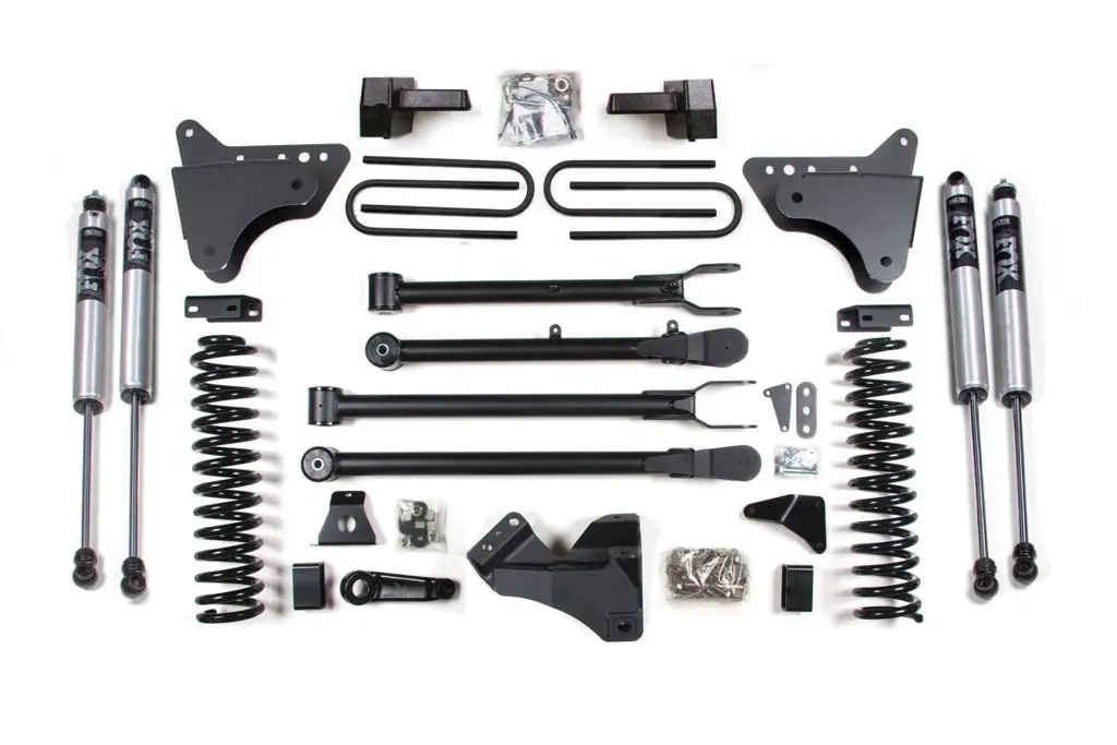4 Inch Lift Kit w/ 4-Link | Ford F250/F350 Super Duty (2005-2007) 4WD Diesel | Block Kit Without Factory Overload | FOX 2.0 Performance Series | BDS Suspension image 2