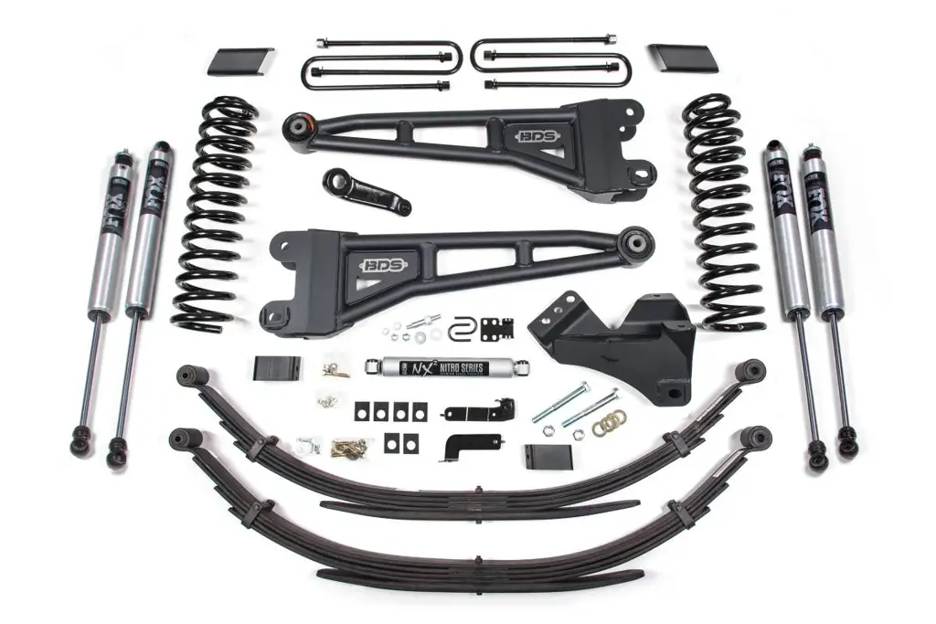 4 Inch Lift Kit w/ Radius Arm | Ford F250/F350 Super Duty (2017-2019) 4WD Diesel | Leaf Springs | FOX 2.0 Performance Series | BDS Suspension image 2