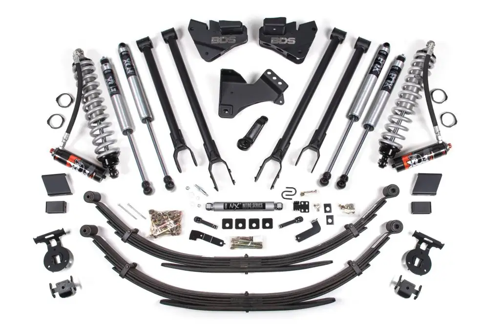 4 Inch Lift Kit w/ 4-Link | FOX 2.5 Coil-Over Conversion | Ford F250/F350 Super Duty (2017-2019) 4WD Diesel | Leaf Springs | FOX 2.0 Performance Series | BDS Suspension image 2