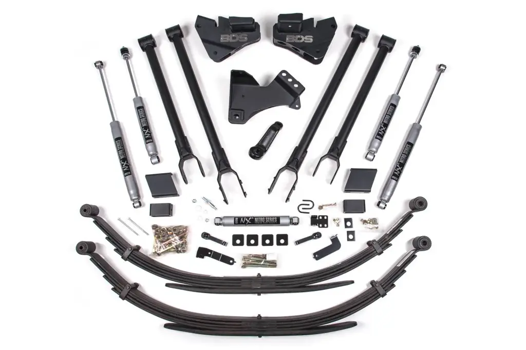 4 Inch Lift Kit | 4-Link Conversion | Ford F250/F350 Super Duty (2017-2019) 4WD Diesel | Leaf Springs | NX2 Nitro Series | BDS Suspension image 2