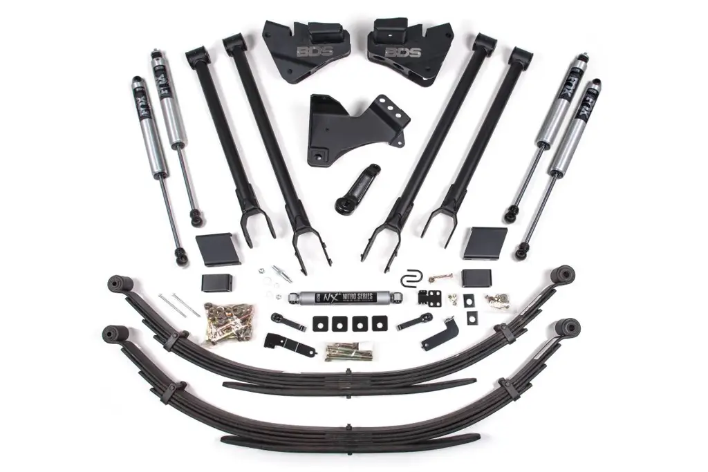 4 Inch Lift Kit | 4-Link Conversion | 2017-2019 Ford F250/F350 Super Duty 4WD Gas | Leaf Springs w/ FOX 2.0 Performance Series | BDS Suspension image 2