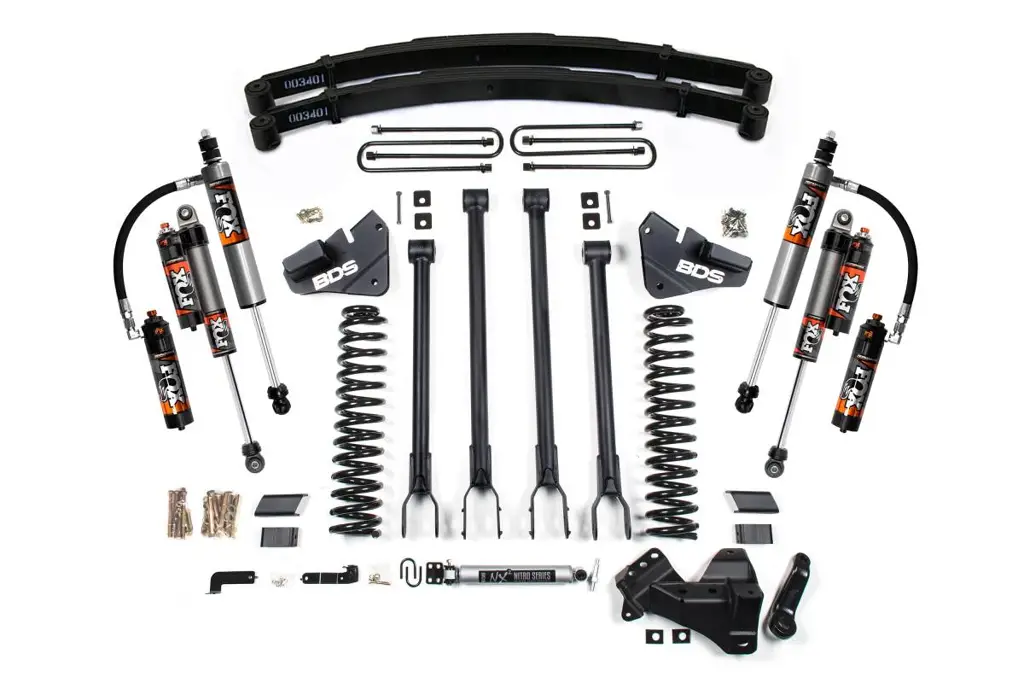4 Inch Lift Kit | 4-Link Conversion | 2017-2019 Ford F250/F350 Super Duty 4WD Gas | Leaf Springs w/ FOX 2.5 Performance Elite | BDS Suspension image 2