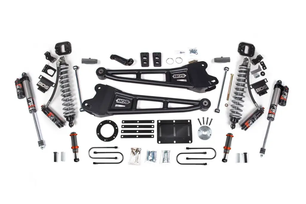 6 Inch Lift Kit w/ Radius Arm | FOX 2.5 Coil-Over Conversion Performance Elite | Ram 3500 (2013-2018) 4WD Diesel | Block Kit | FOX 2.0 Hydro Bump Stop | 6-Bolt | BDS Suspension image 2