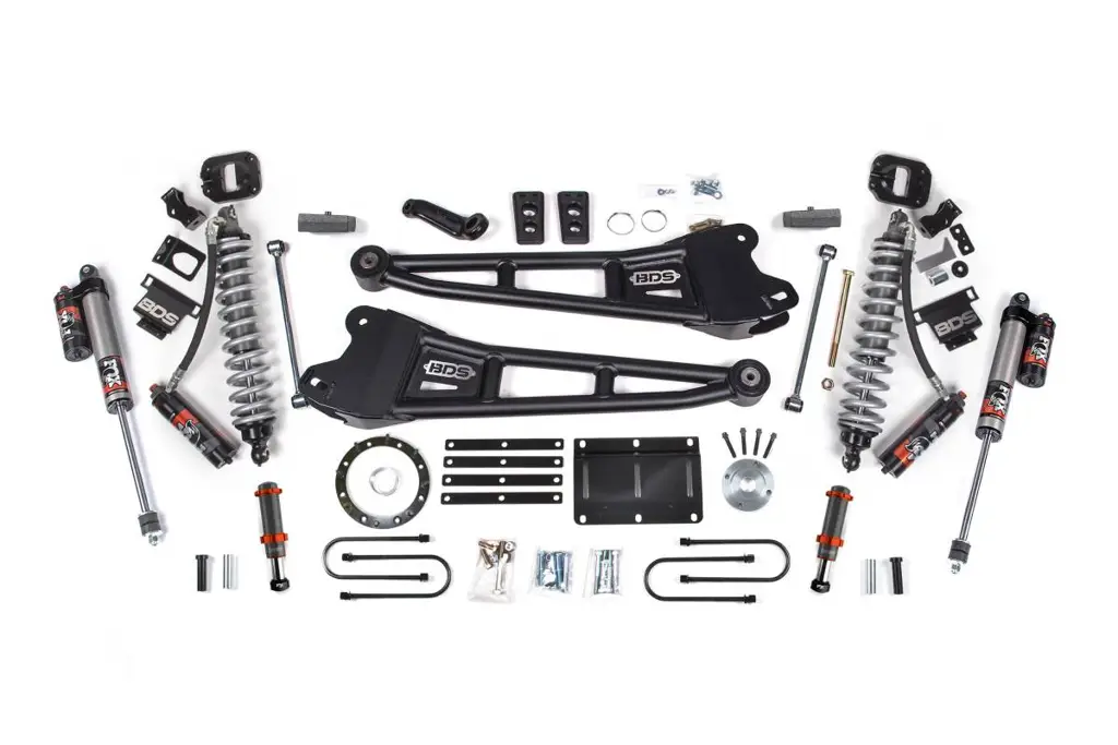 6 Inch Lift Kit w/ Radius Arm | FOX 2.5 Coil-Over Conversion Performance Elite | Ram 3500 (2013-2018) 4WD Diesel | Block Kit | FOX 2.0 Hydro Bump Stop | 8-Bolt | BDS Suspension image 2