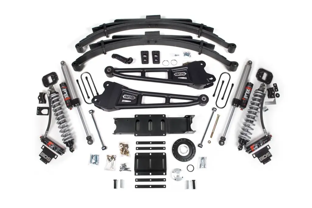 6 Inch Lift Kit w/ Radius Arm | FOX 2.5 Coil-Over Conversion Performance Elite | Ram 3500 (2013-2018) 4WD Diesel | Leaf Springs | Rubber Bump Stop | 8-Bolt | BDS Suspension image 2