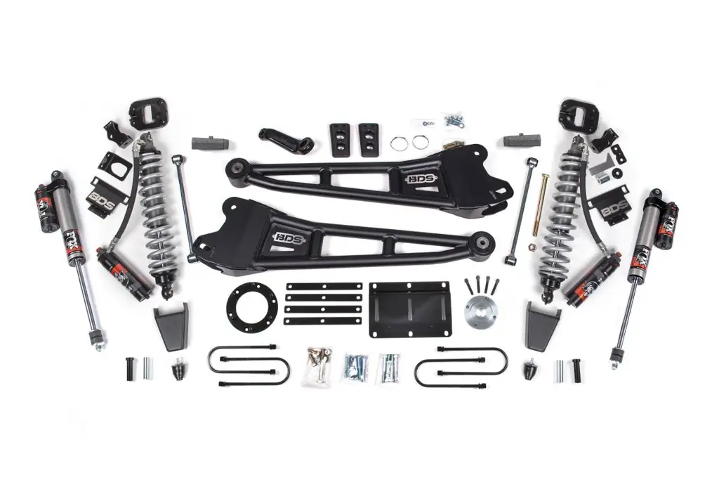 6 Inch Lift Kit w/ Radius Arm | FOX 2.5 Coil-Over Conversion Performance Elite | Ram 3500 (2013-2018) 4WD Diesel | Leaf Springs | FOX 2.0 Hydro Bump Stop | 8-Bolt | BDS Suspension