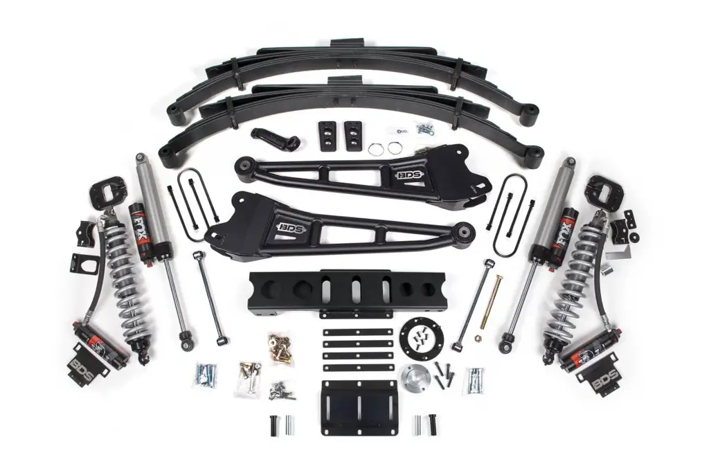 6 Inch Lift Kit w/ Radius Arm | FOX 2.5 Coil-Over Conversion Performance Elite | Ram 3500 (2013-2018) 4WD Diesel | Leaf Springs | Rubber Bump Stop | 6-Bolt | BDS Suspension image 2