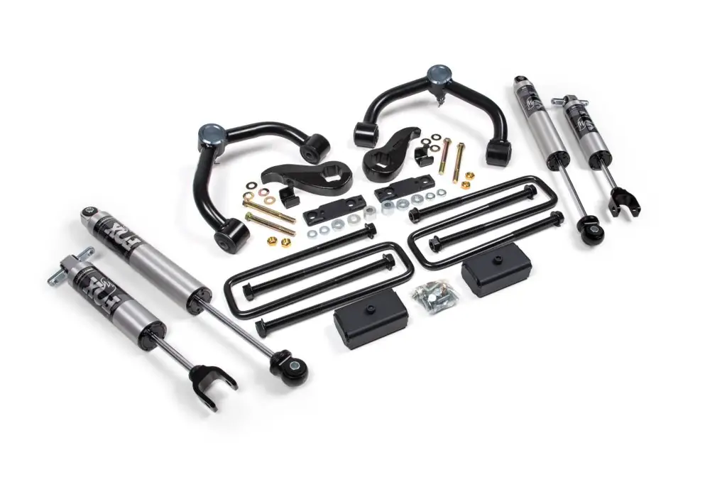 3 Inch Lift Kit | 2020-2026 Chevy Silverado/GMC Sierra 2500HD/3500HD 4WD | 2 In Block w/ Overload | FOX 2.5 Performance Series HTO | BDS Suspension image 2