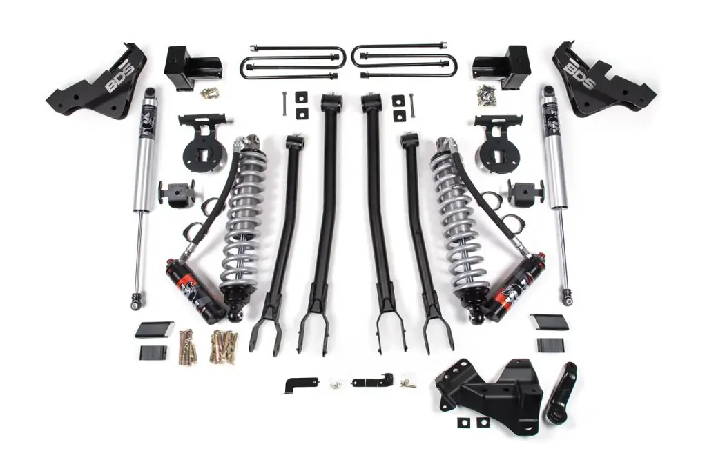 4 Inch 4-Link Lift Kit | FOX 2.5 Performance Elite Coilover Conversion | 2020-2022 Ford F-450 Super Duty 4WD | Rear FOX 2.5 Performance Series HTO | BDS Suspension image 2