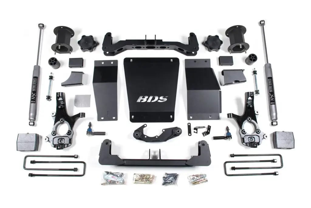 6.5 Inch Lift Kit | Chevy Silverado/GMC Sierra 1500 (2014-2018) 4WD | 4" Block | NX2 Nitro | Cast Steel Control Arm | BDS Suspension image 2