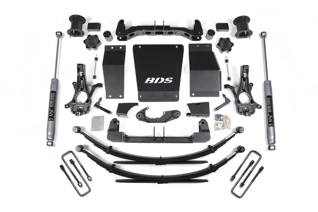 4.5 Inch Lift Kit | 2014-2018 Chevy Silverado & GMC Sierra 1500 4WD | Leaf Springs | NX2 Nitro | Aluminum/Stamped Steel Control Arms | BDS Suspension image 2
