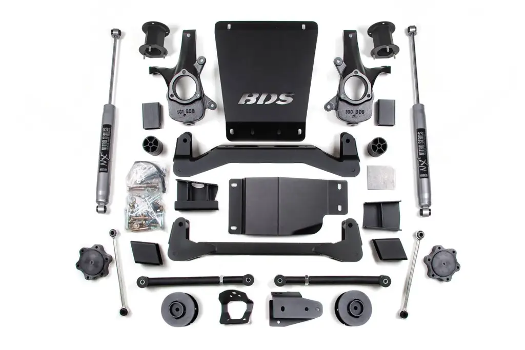 4.5 Inch Lift Kit | 2" Rear Coil Spacer w/ NX2 Nitro Series Shocks | 2007-2014 Chevy/GMC Avalanche, Suburban, Tahoe, Yukon 1500 4WD | BDS Suspension image 2