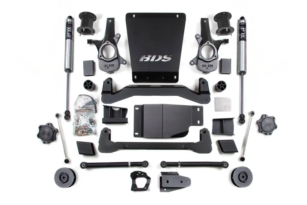 4.5 Inch Lift Kit | 3" Rear Coil Spacer w/ FOX 2.0 Performance Series Shocks | 2007-2014 Chevy/GMC Avalanche, Suburban, Tahoe, Yukon 1500 4WD | BDS Suspension image 2