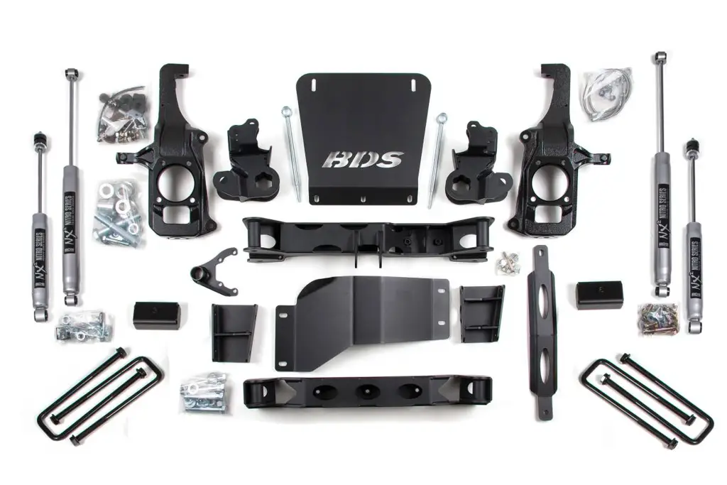 6.5 Inch Lift Kit | 2011-2019 Chevy Silverado/GMC Sierra 2500HD/3500 | 4" Rear Block Kit | FOX 2.0 Performance Series | BDS Suspension