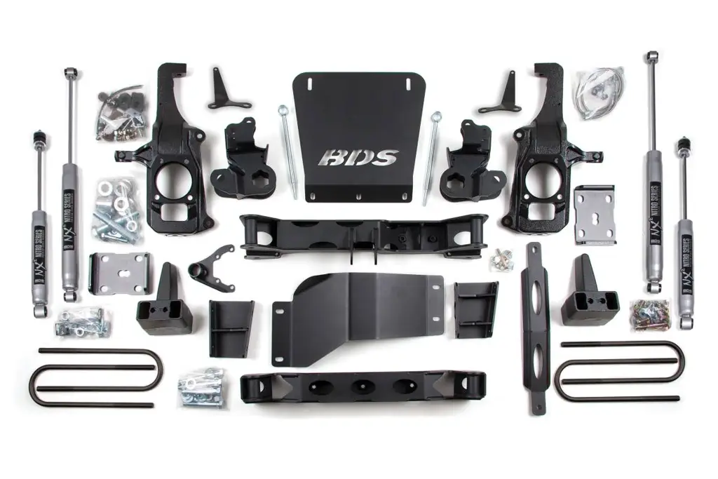 6.5 Inch Lift Kit | 2011-2019 Chevy Silverado/GMC Sierra 2500HD/3500 | 5" Rear Block Kit w/o Overload | NX2 Nitro Series | BDS Suspension image 2