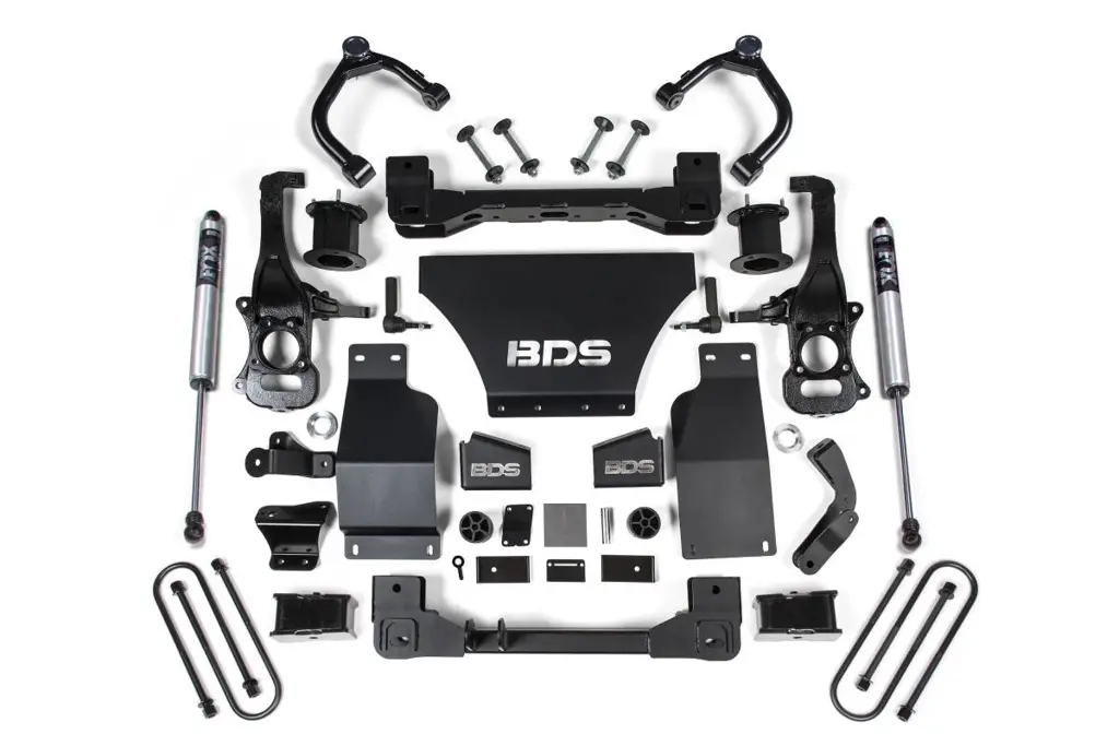 4 Inch Lift Kit | Chevy Silverado & GMC Sierra 1500 (2025-2026) 4WD Gas | FOX 2.0 Rear / Strut Spacer Front | BDS Suspension image 2