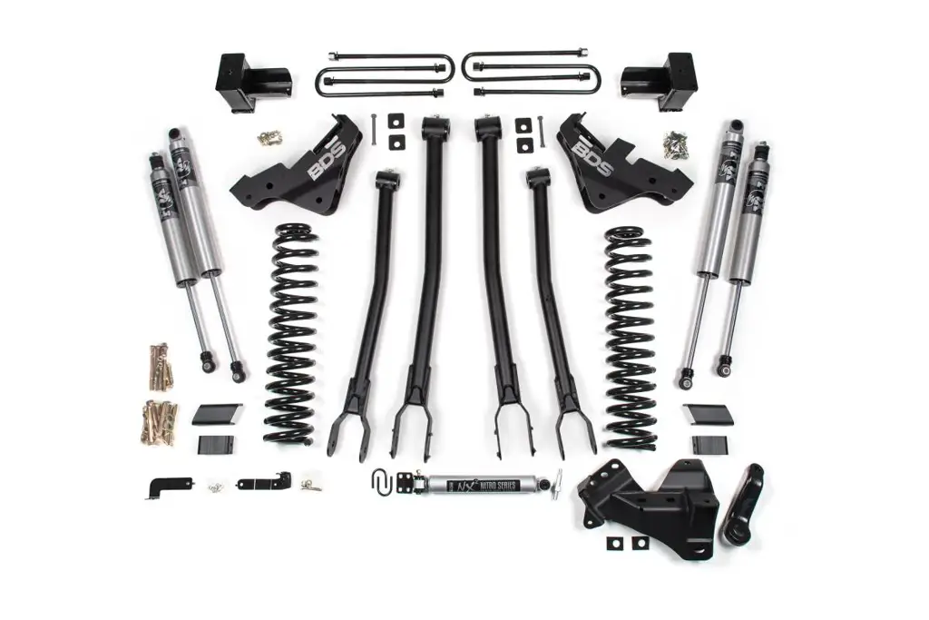 5 Inch 4-Link Lift Kit | Ford F350 Super Duty DRW Diesel (2023-2026) 4WD | FOX 2.5 Performance Series HTO Shocks | BDS Suspension image 2