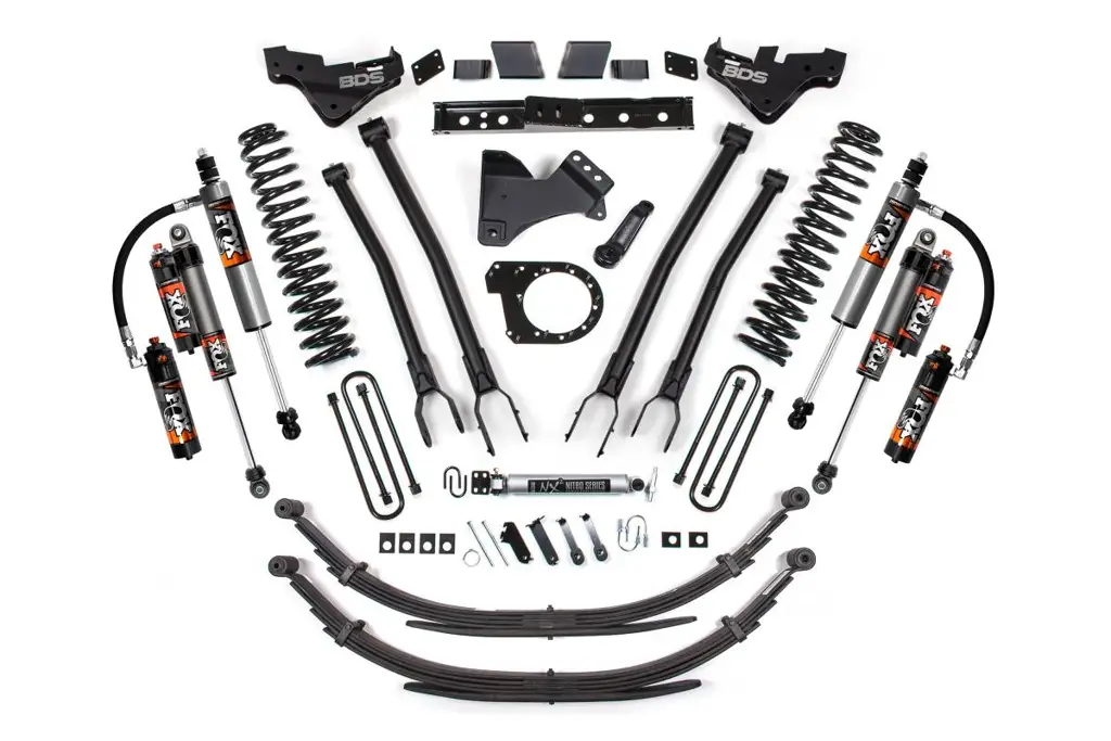 7 Inch Lift Kit w/ 4-Link | Ford F250/F350 Super Duty (2023-2026) 4WD Diesel | Leaf Springs | FOX 2.5 Performance Elite | BDS Suspension image 2