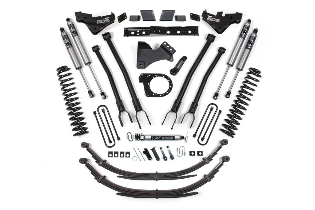 7 Inch Lift Kit w/ 4-Link | Ford F250/F350 Super Duty (2023-2026) 4WD Diesel | Leaf Springs | FOX 2.5 Performance Series HTO | BDS Suspension image 2