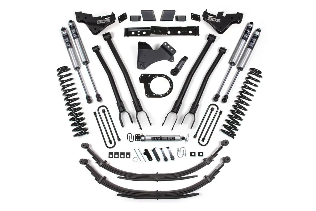 7 Inch Lift Kit w/ 4-Link | Ford F250/F350 Super Duty (2023-2026) 4WD Diesel | Leaf Springs | FOX 2.0 Performance Series | BDS Suspension image 2