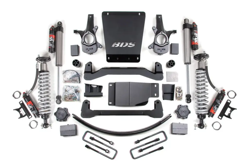 6 Inch Lift Kit | Block Kit & Add-A-Leaf | FOX 2.5 Performance Elite Rear Shocks | Chevy Silverado/GMC Sierra 1500 (2007-2013) 4WD | BDS Suspension image 2