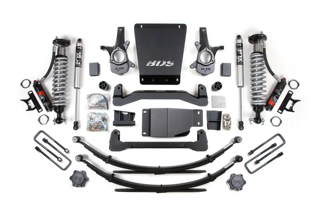 6 Inch Lift Kit | Glide-Ride Leaf Springs | FOX 2.0 Performance Series Rear Shocks | Chevy Silverado/GMC Sierra 1500 (2007-2013) 4WD | BDS Suspension image 2
