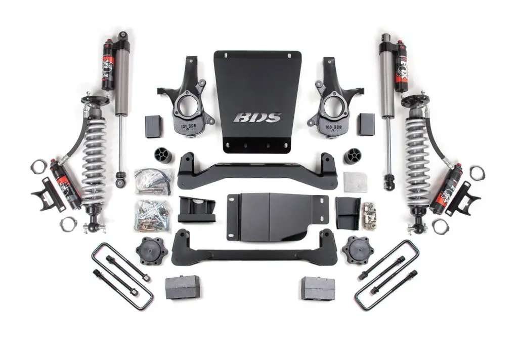 4 Inch Lift Kit | Block Kit & FOX 2.5 Performance Elite Coilover | Chevy Silverado/GMC Sierra 1500 (2007-2013) 4WD | BDS Suspension image 2