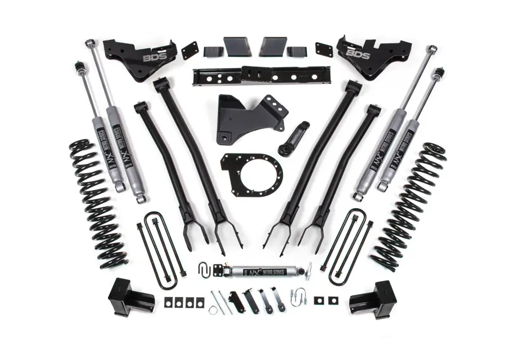 7 Inch 4-Link Lift Kit | Ford F350 Super Duty DRW (2023-2026) Diesel 4WD | FOX 2.0 Performance Series Shocks | BDS Suspension