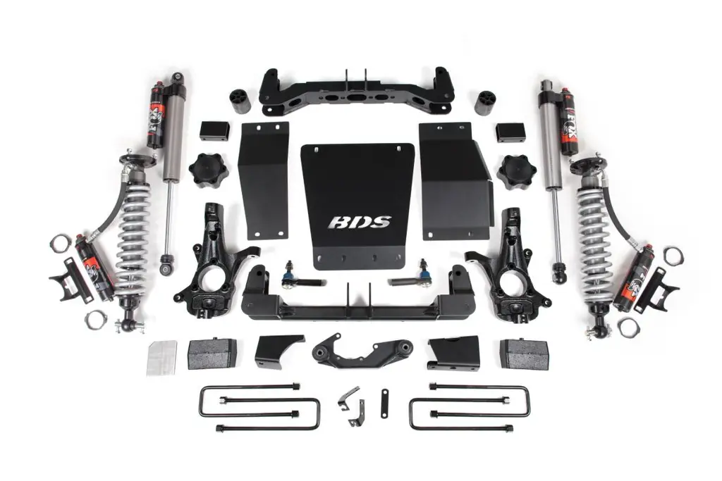 4 Inch Lift Kit | Block Kit | FOX 2.5 Performance Elite Coilover | Aluminum / Stamped Steel Control Arms | Chevy Silverado / GMC Sierra 1500 (2014-2018) 4WD | BDS Suspension image 2