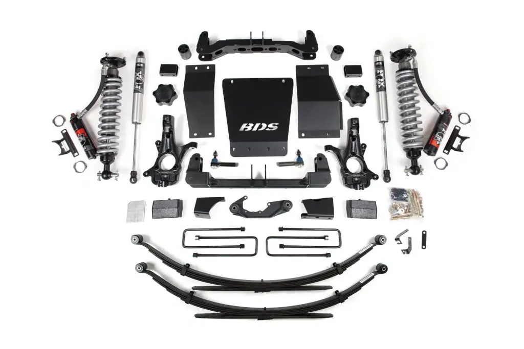 4 Inch Lift Kit | Leaf Springs | FOX 2.0 Performance Series | Cast Steel Control Arms | Chevy Silverado / GMC Sierra 1500 (2014-2018) 4WD | BDS Suspension image 2