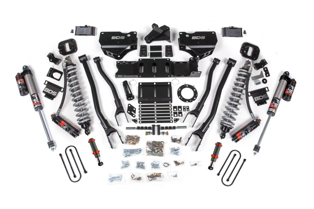 4 Inch 4-Link Lift Kit | FOX 2.5 Coil-Over Conversion Performance Elite | Ram 3500 Diesel 4WD (2019-2024) | 2in Block w/ Overload | FOX 2.0 Hydro Bump Stop | 6-Bolt | BDS Suspension image 2