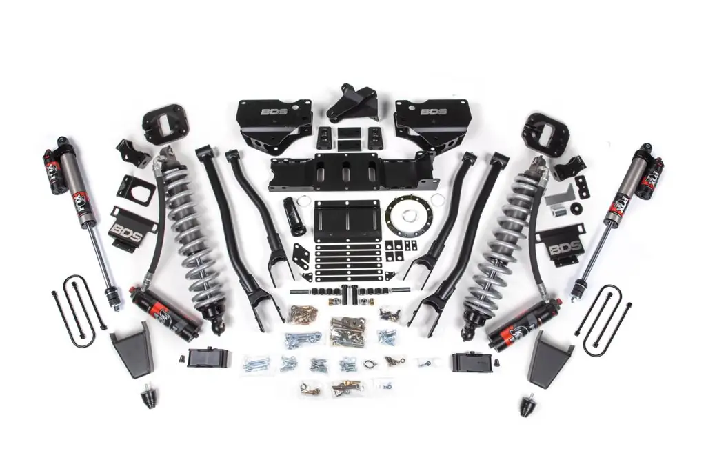 4 Inch 4-Link Lift Kit | FOX 2.5 Coil-Over Conversion Performance Elite | Ram 3500 Diesel 4WD (2019-2024) | 2in Block w/o Overload | Rubber Bump Stop | 8-Bolt | BDS Suspension image 2
