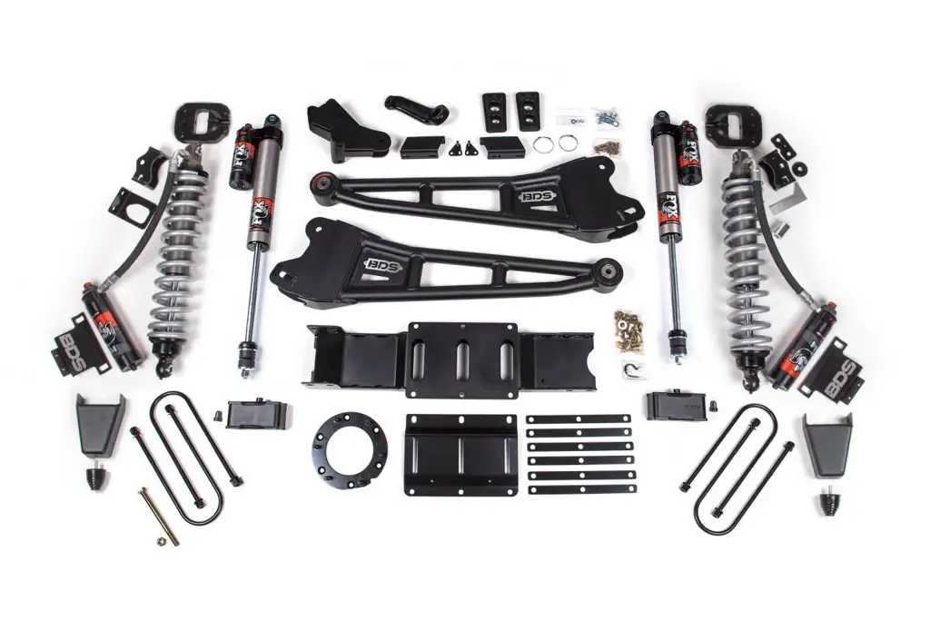 6 Inch Lift Kit w/ Radius Arm | FOX 2.5 Coil-Over Conversion Performance Elite | Ram 3500 (2019-2024) 4WD Diesel | 5in Block w/o Overload | FOX 2.0 Hydro Bump Stop | 6-Bolt | BDS Suspension
