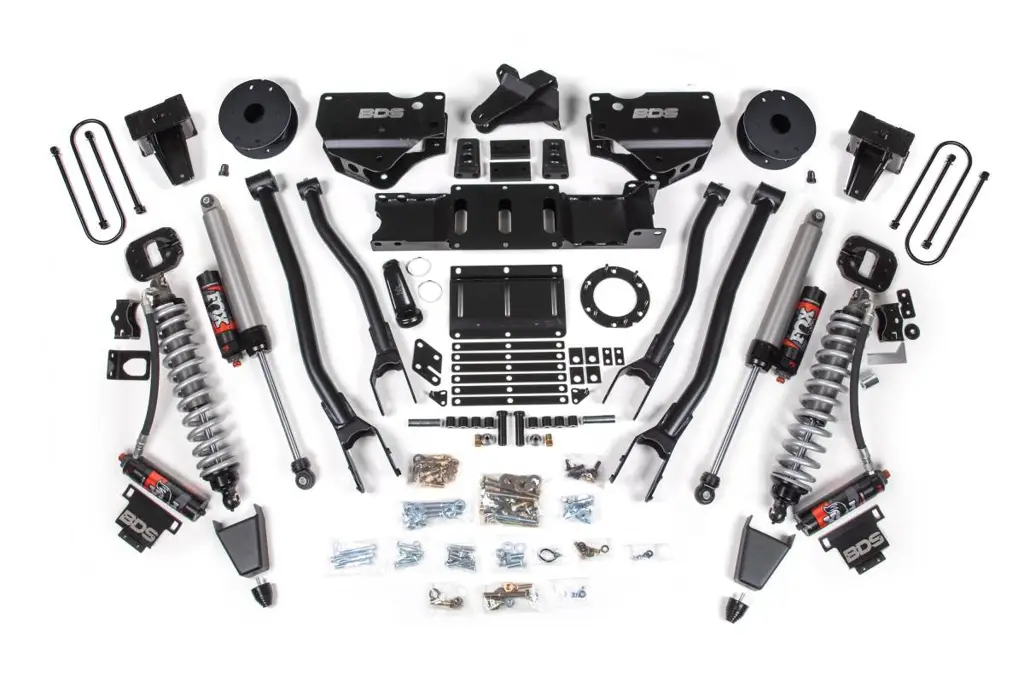 6 Inch 4-Link Lift Kit w/ FOX 2.5 Performance Elite Coil-Over | Ram 3500 4WD Diesel (2019-2024) | 5in Block w/o Overload | Rubber Bump Stop | 6-Bolt | BDS Suspension image 2