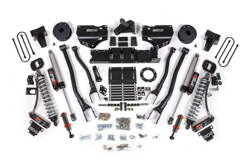 6 Inch 4-Link Lift Kit w/ FOX 2.5 Performance Elite Coil-Over | Ram 3500 4WD Diesel (2019-2024) | 5in Block w/o Overload | FOX 2.0 Hydro Bump Stop | 6-Bolt | BDS Suspension image 2