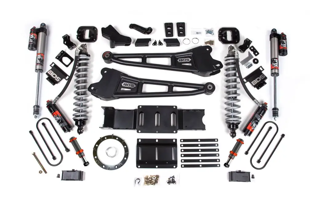 4 Inch Lift Kit w/ Radius Arm | FOX 2.5 Coil-Over Conversion Performance Elite | Ram 3500 (2019-2024) 4WD Diesel | 2" Block w/o Overload | FOX 2.0 Hydro Bump Stop | 8-Bolt | BDS Suspension image 2