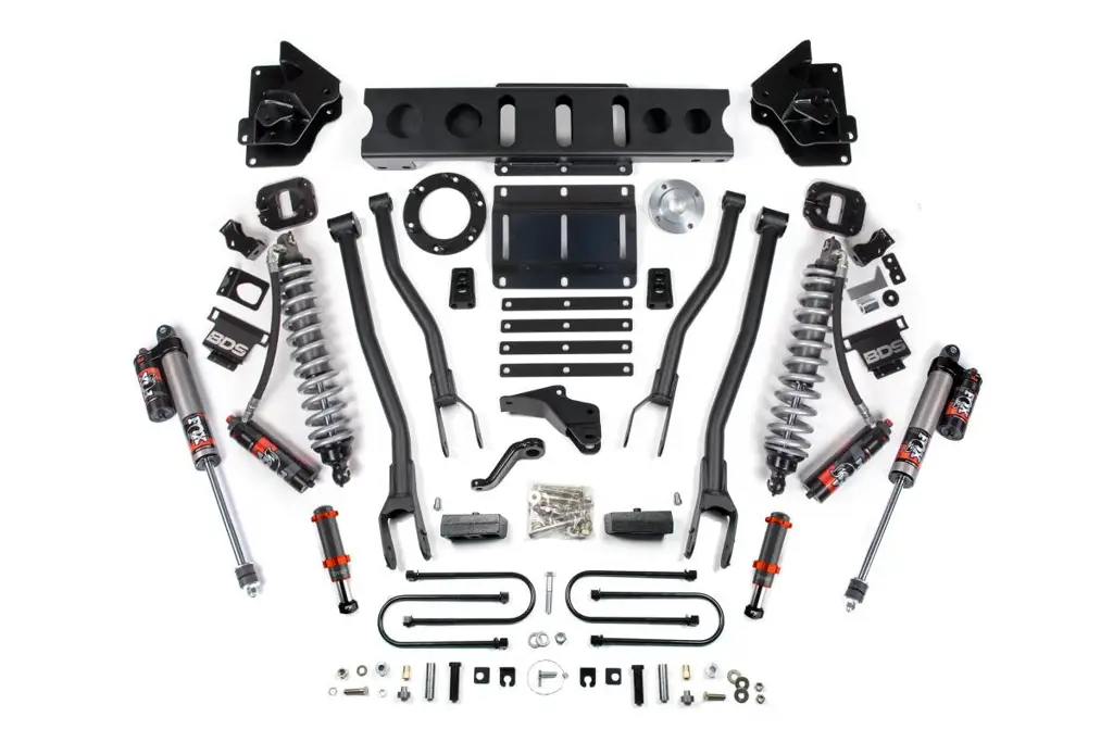4 Inch 4-Link Lift Kit w/ FOX 2.5 Performance Elite Coil-Over Conversion | Ram 3500 4WD Diesel (2013-2018) | FOX 2.0 Hydro Bump Stop | 6-Bolt | BDS Suspension image 2
