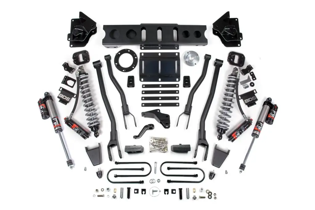 4 Inch 4-Link Lift Kit w/ FOX 2.5 Performance Elite Coil-Over Conversion | Ram 3500 4WD Diesel (2013-2018) | Rubber Bump Stop | 8-Bolt | BDS Suspension